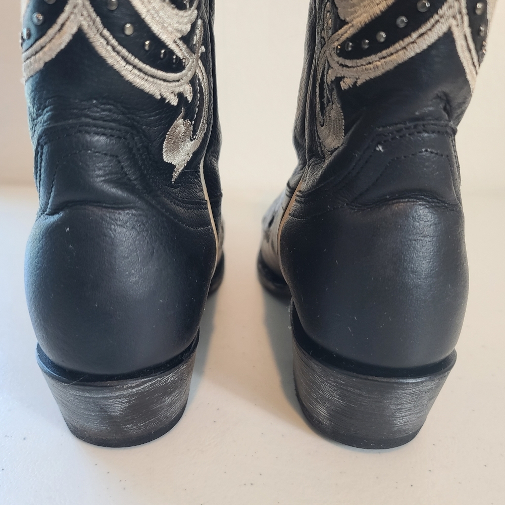 Shyanne Sloan Western Leather Square Toe Embroidered Boots Size 7 - Picture 8 of 14